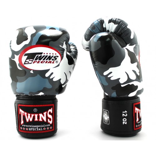 Боксерские перчатки Twins Special с рисунком (FBGV-Army Gray)